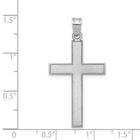 14k White Gold Florentine Satin Cross Pendant-XWR11