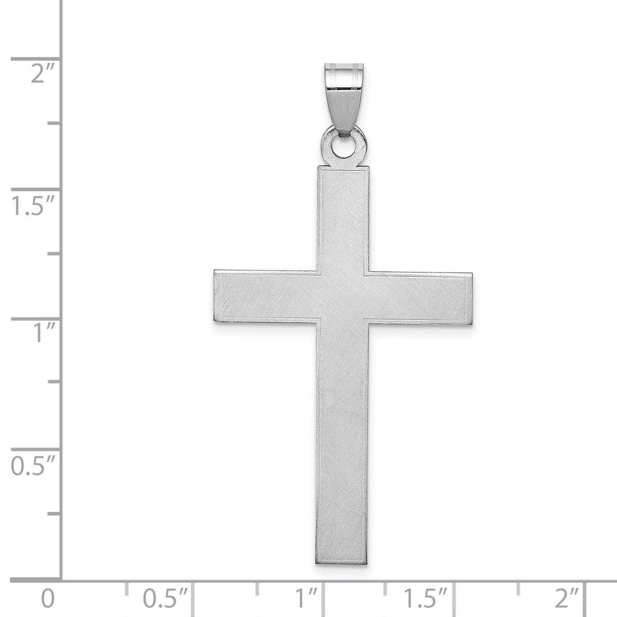 14k White Gold Florentine Satin Cross Pendant-XWR12