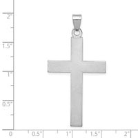 14k White Gold Florentine Satin Cross Pendant-XWR12