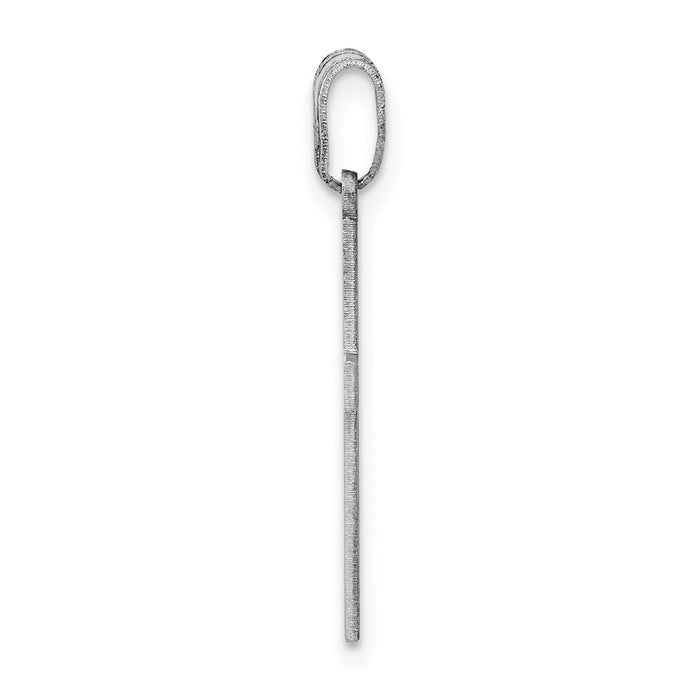 14k White Gold Polished Cross Pendant-XWR13