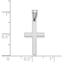14k White Gold Polished Cross Pendant-XWR13