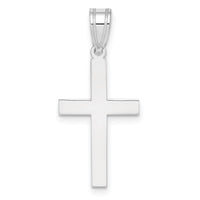 14k White Gold Polished Cross Pendant-XWR13