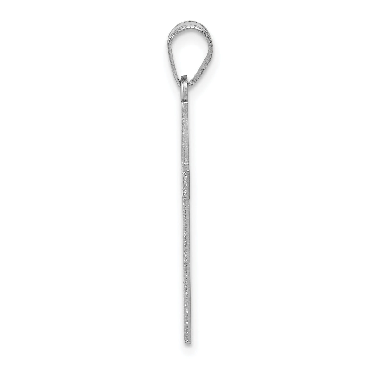 14k White Gold Polished Cross Pendant-XWR14