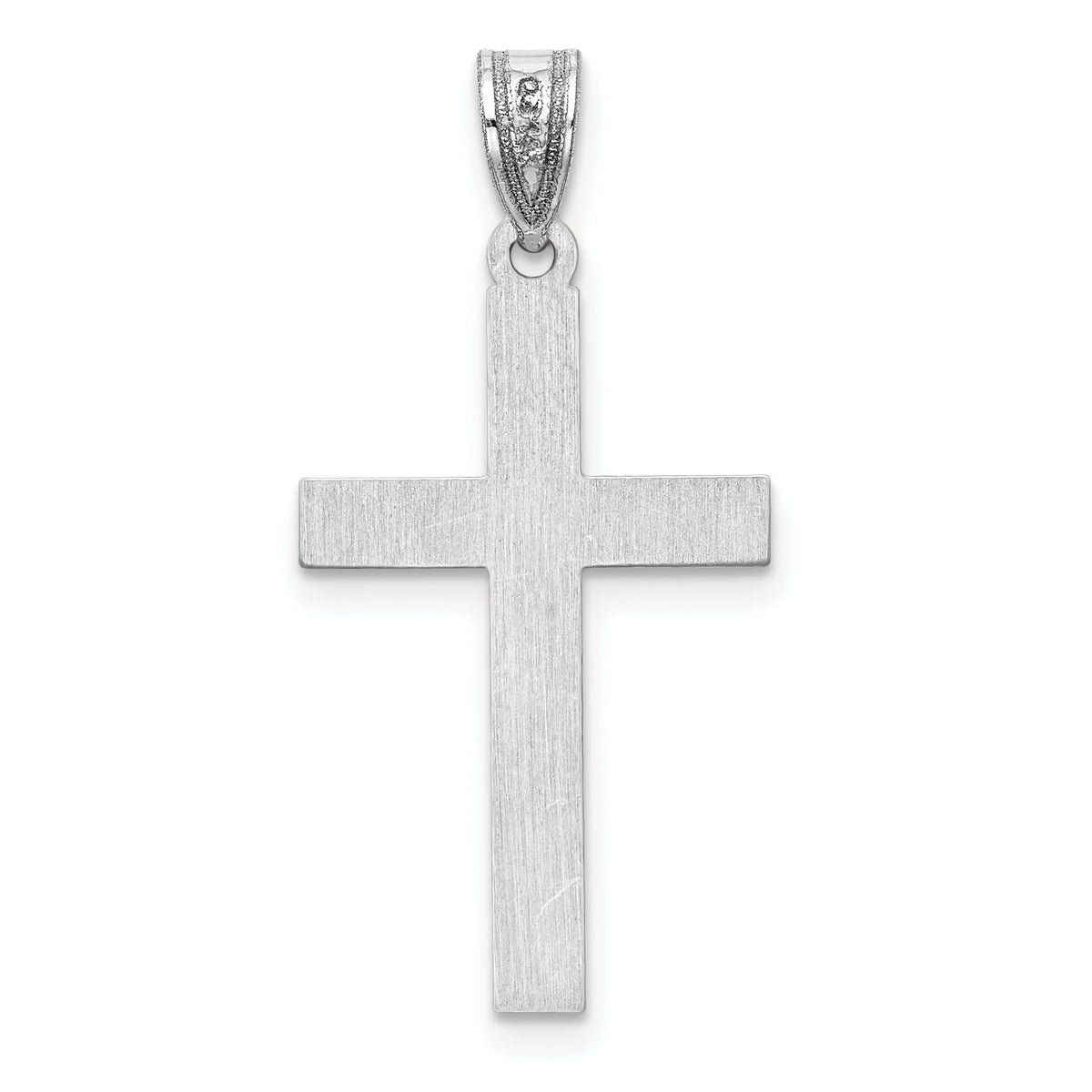 14k White Gold Polished Cross Pendant-XWR14