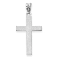 14k White Gold Polished Cross Pendant-XWR14