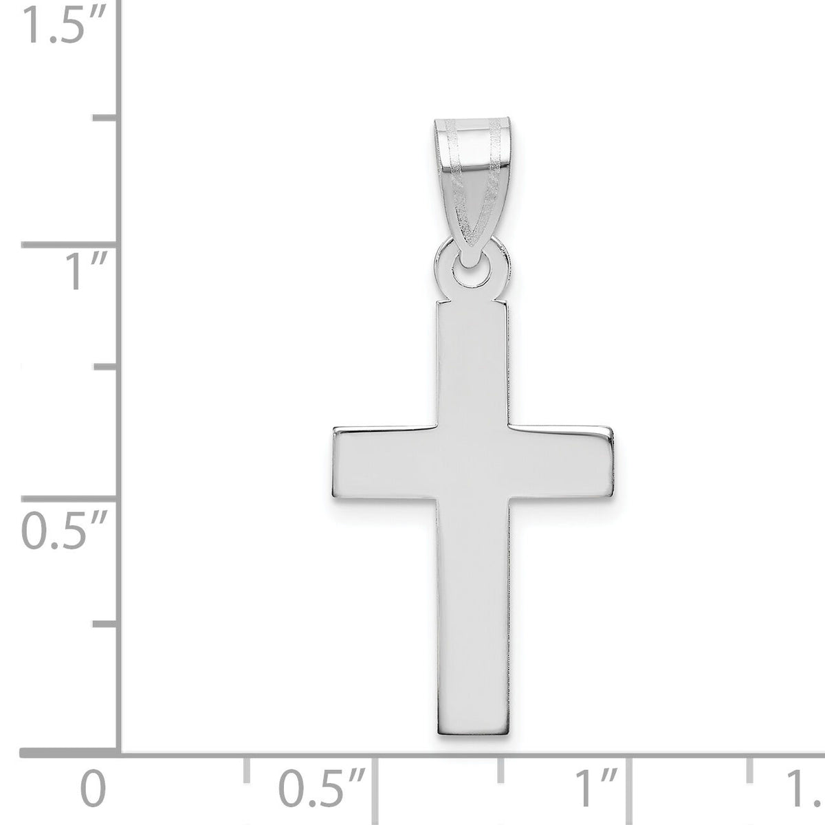 14k White Gold Polished Cross Pendant-XWR14