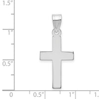 14k White Gold Polished Cross Pendant-XWR14