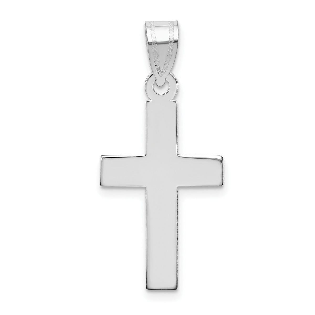 14k White Gold Polished Cross Pendant-XWR14