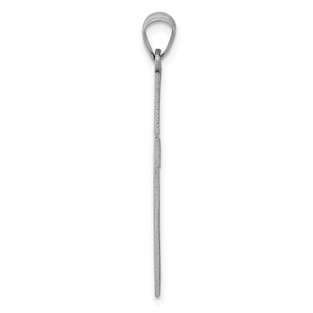 14k White Gold Polished Cross Pendant-XWR15