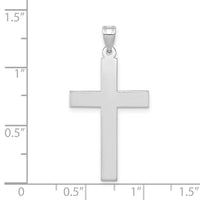 14k White Gold Polished Cross Pendant-XWR15