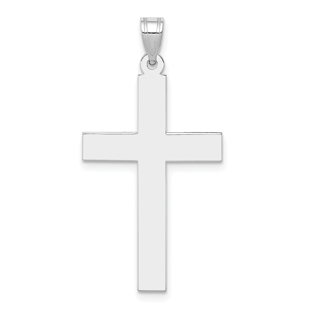 14k White Gold Polished Cross Pendant-XWR15