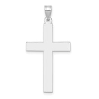14k White Gold Polished Cross Pendant-XWR15