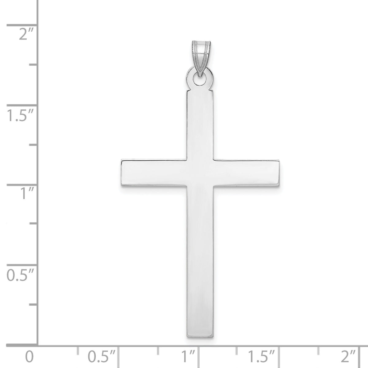 14k White Gold Polished Cross Pendant-XWR16