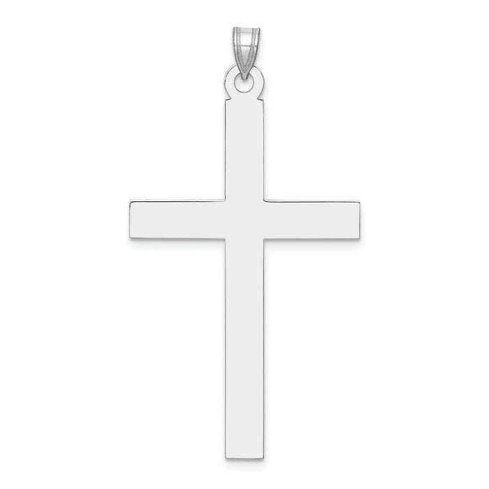 14k White Gold Polished Cross Pendant-XWR16