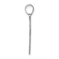 14k White Gold Solid Laser Etched Cross Pendant-XWR28