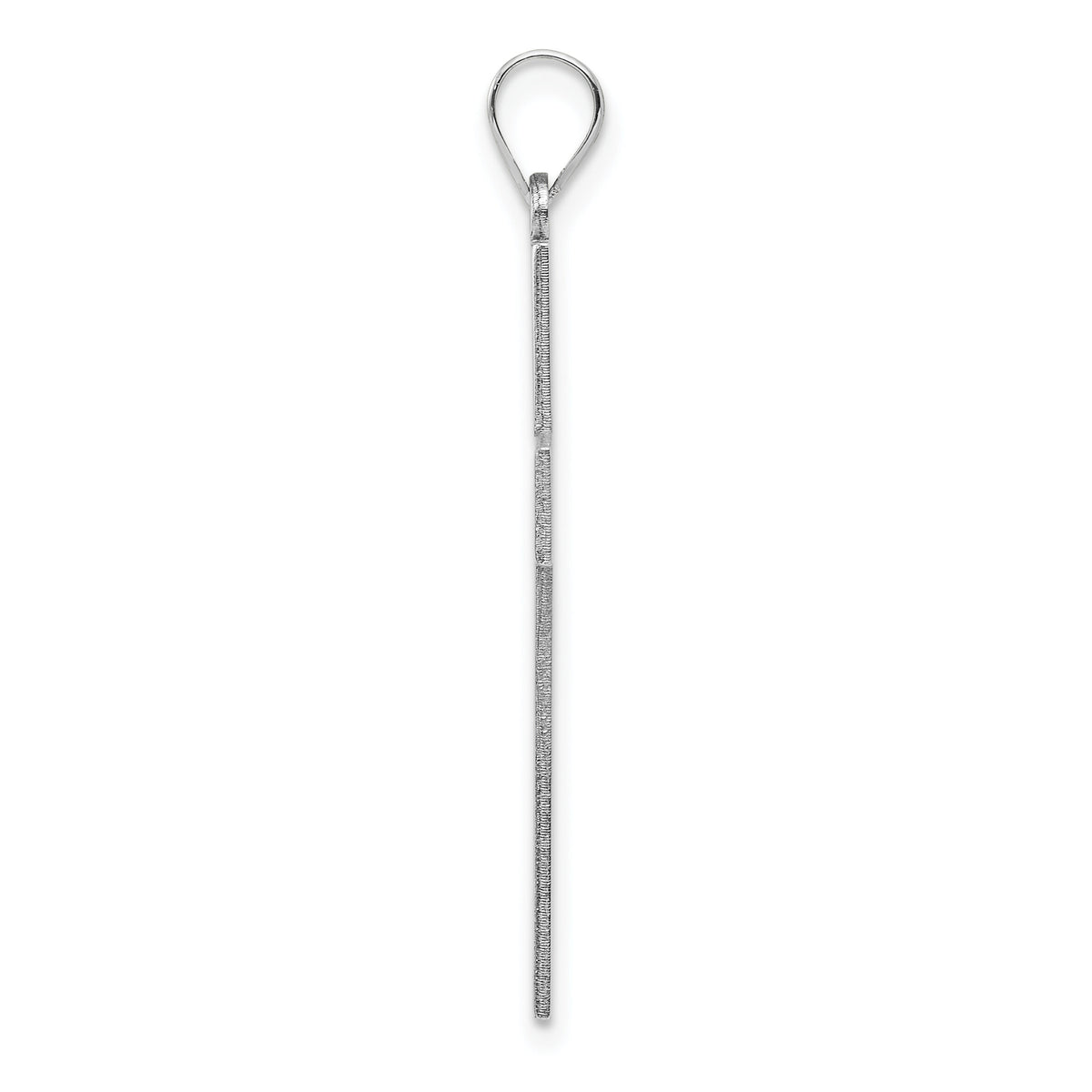 14k White Gold Solid Laser Etched Cross Pendant-XWR30