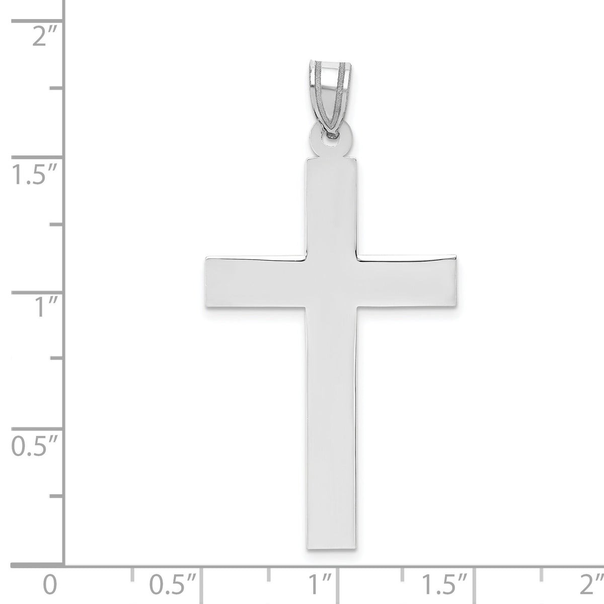 14k White Gold Polished Cross Pendant-XWR35