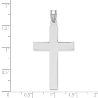 14k White Gold Polished Cross Pendant-XWR35