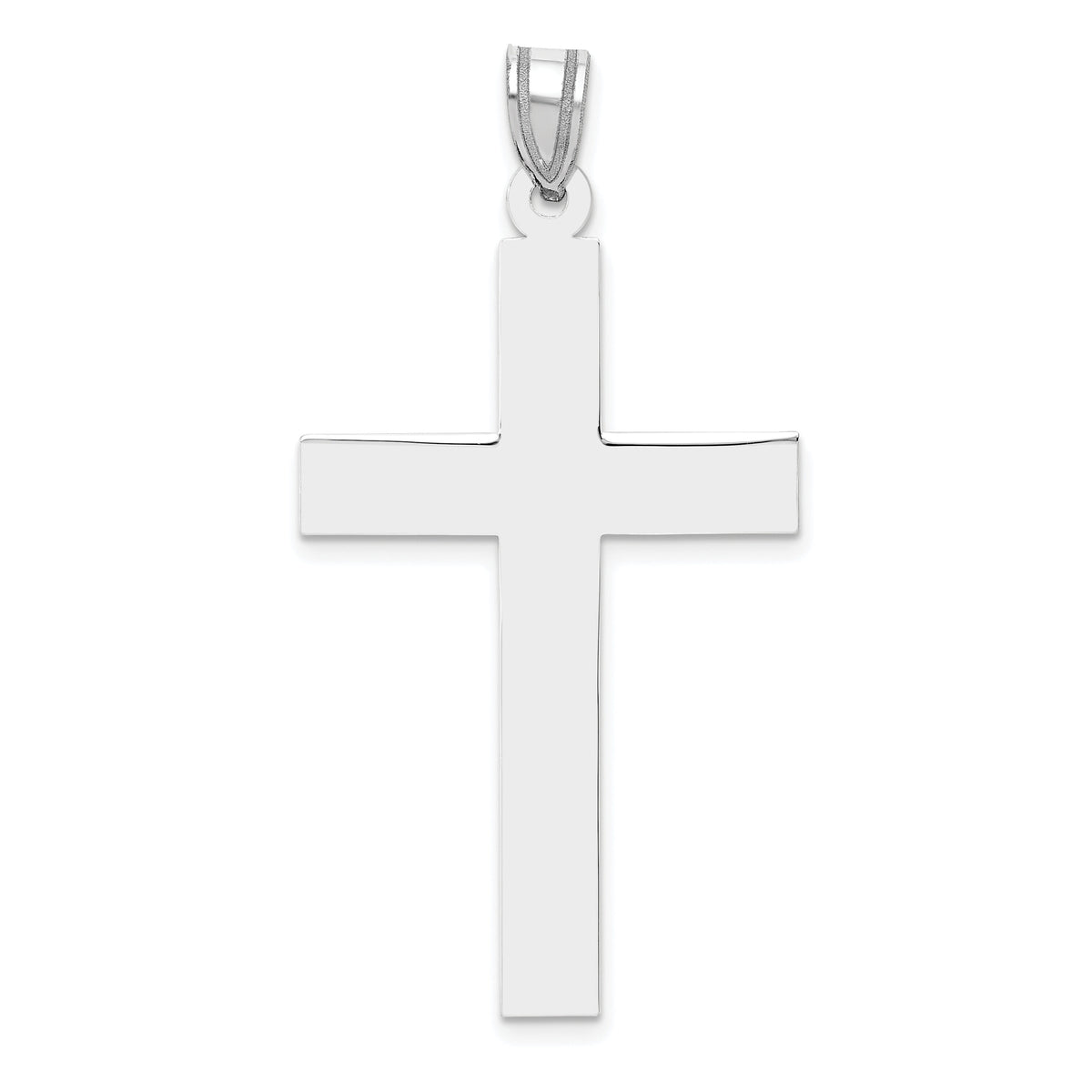 14k White Gold Polished Cross Pendant-XWR35