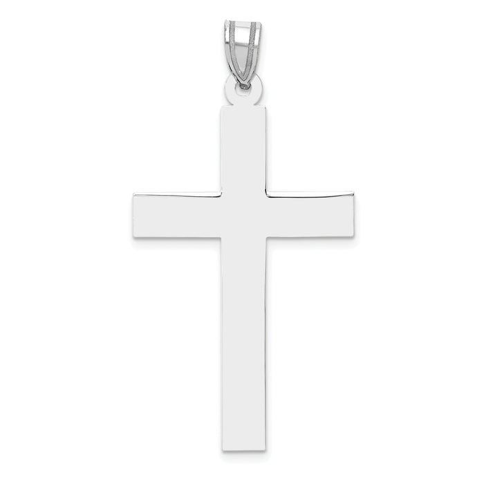 14k White Gold Polished Cross Pendant-XWR35