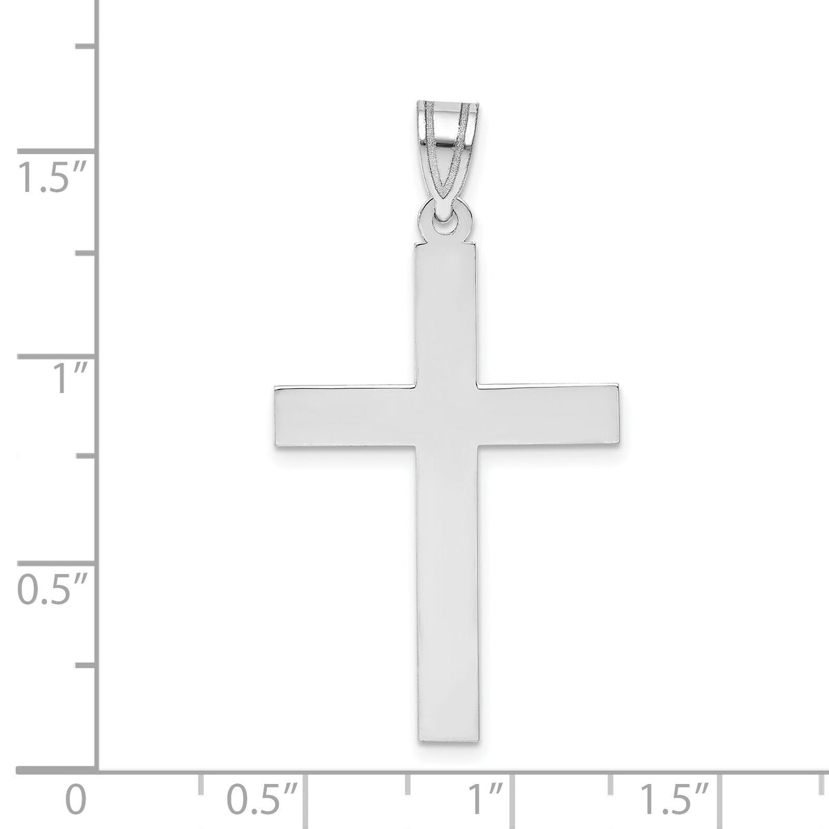 14k White Gold Polished Cross Pendant-XWR36