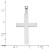 14k White Gold Polished Cross Pendant-XWR36