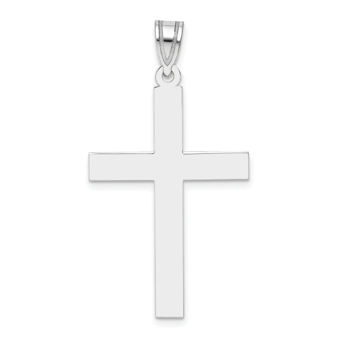 14k White Gold Polished Cross Pendant-XWR36