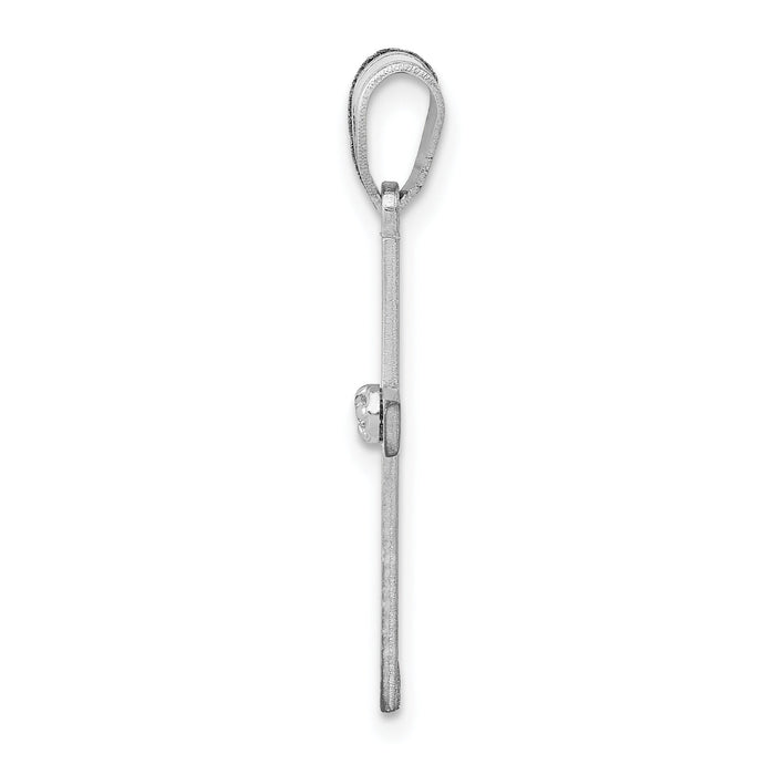 14k White Gold .01ct. Diamond Cross Pendant-XWR37