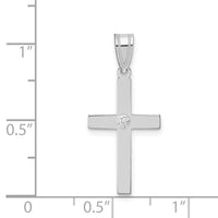 14k White Gold .01ct. Diamond Cross Pendant-XWR37