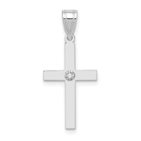 14k White Gold .01ct. Diamond Cross Pendant-XWR37