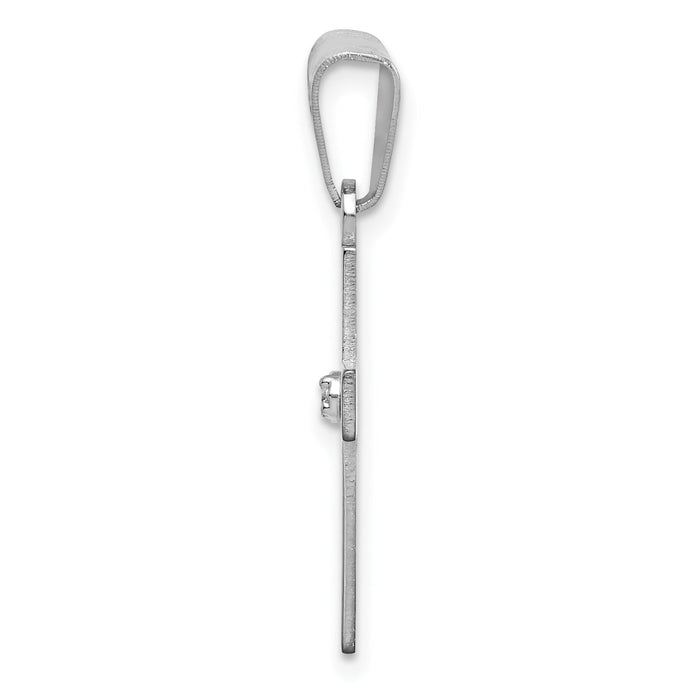 14k White Gold .01ct. Diamond Cross Pendant-XWR38