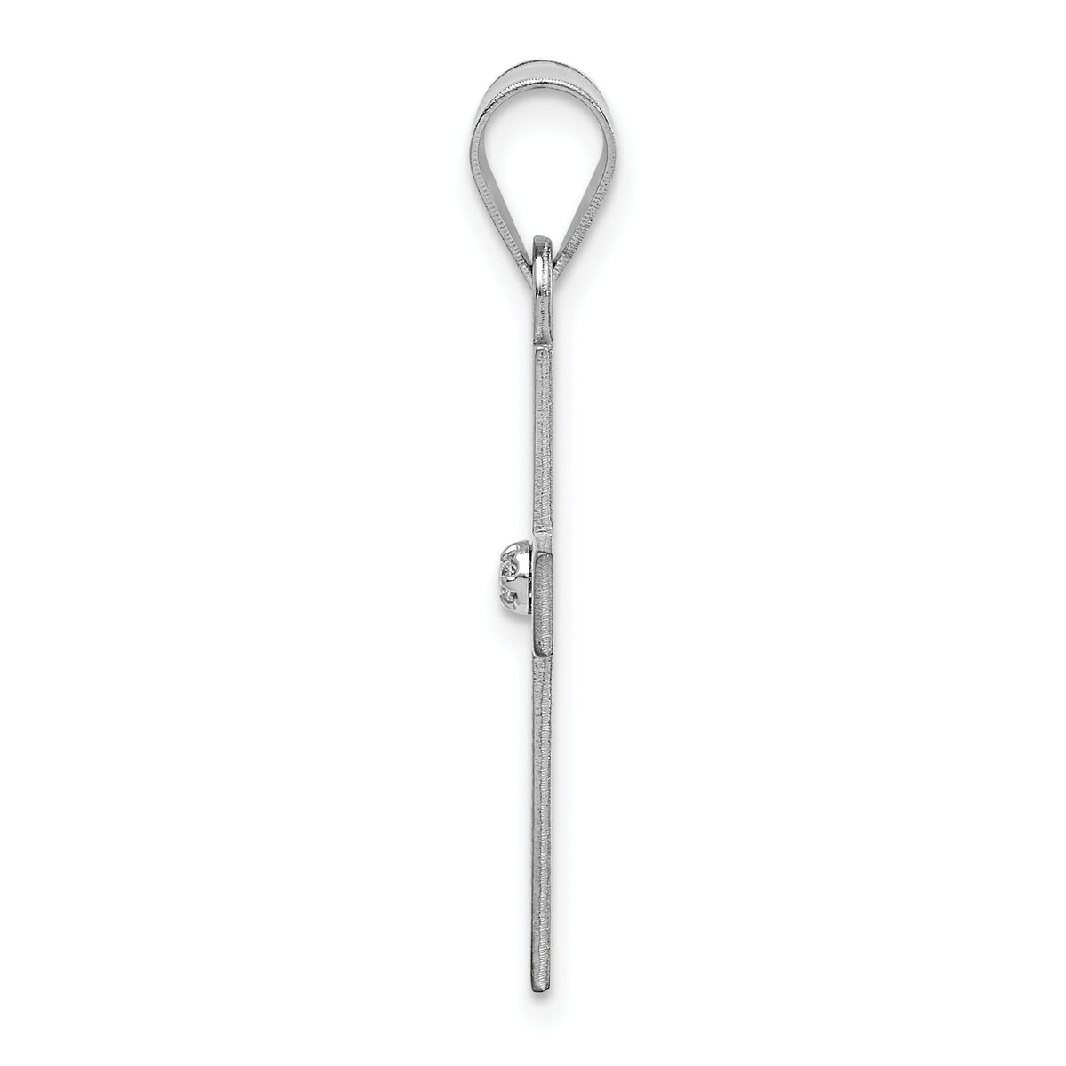14k White Gold .02ct. Diamond Cross Pendant-XWR39