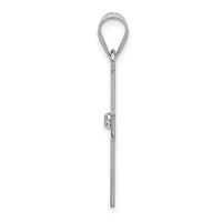 14k White Gold .02ct. Diamond Cross Pendant-XWR39