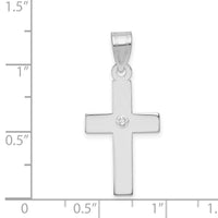 14k White Gold .02ct. Diamond Cross Pendant-XWR39