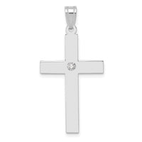 14k White Gold .02ct. Diamond Cross Pendant-XWR40