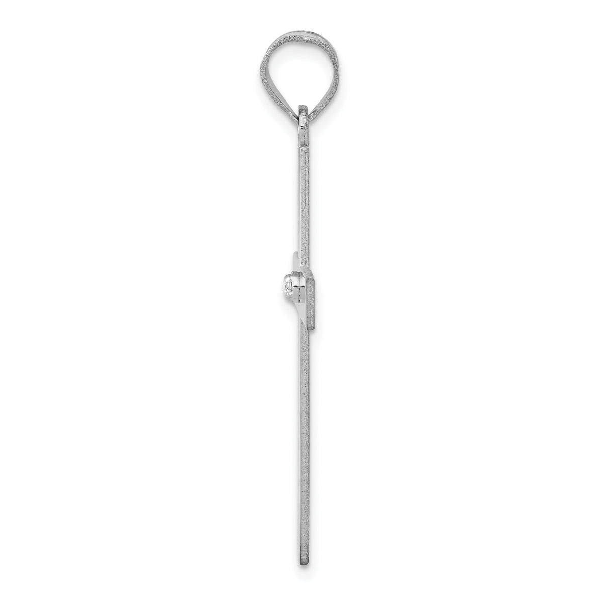 14k White Gold .02ct. Diamond Cross Pendant-XWR41