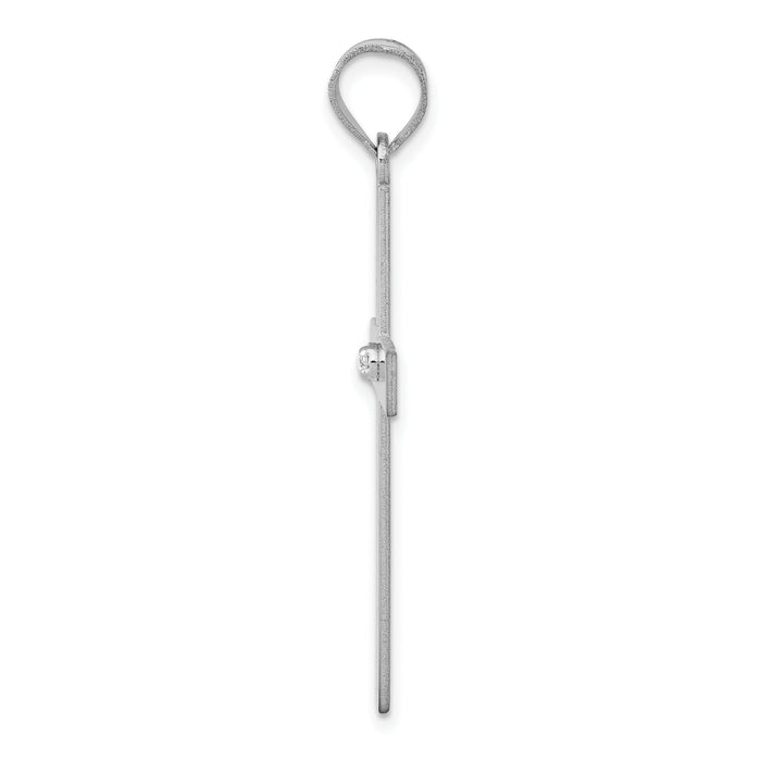 14k White Gold .02ct. Diamond Cross Pendant-XWR41