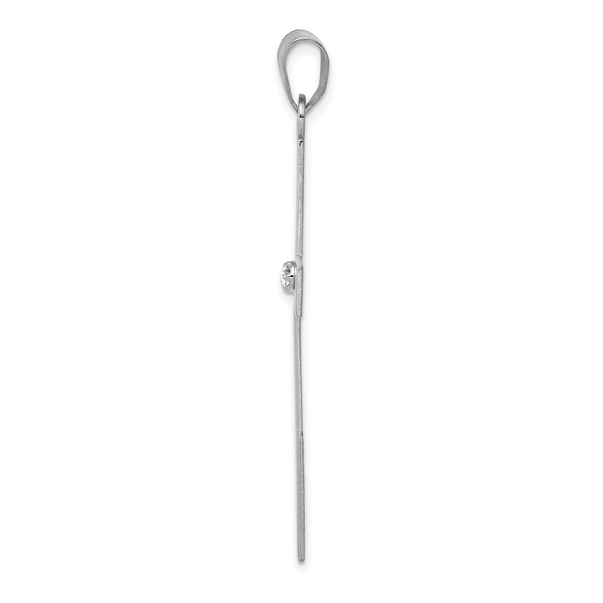 14k White Gold .03ct. Diamond Cross Pendant-XWR42