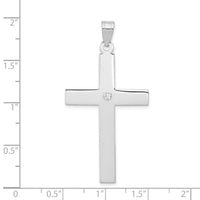 14k White Gold .03ct. Diamond Cross Pendant-XWR42