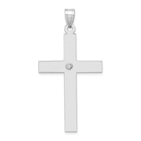 14k White Gold .03ct. Diamond Cross Pendant-XWR42