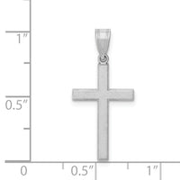 14k White Gold Florentine Satin Latin Cross Pendant-XWR9
