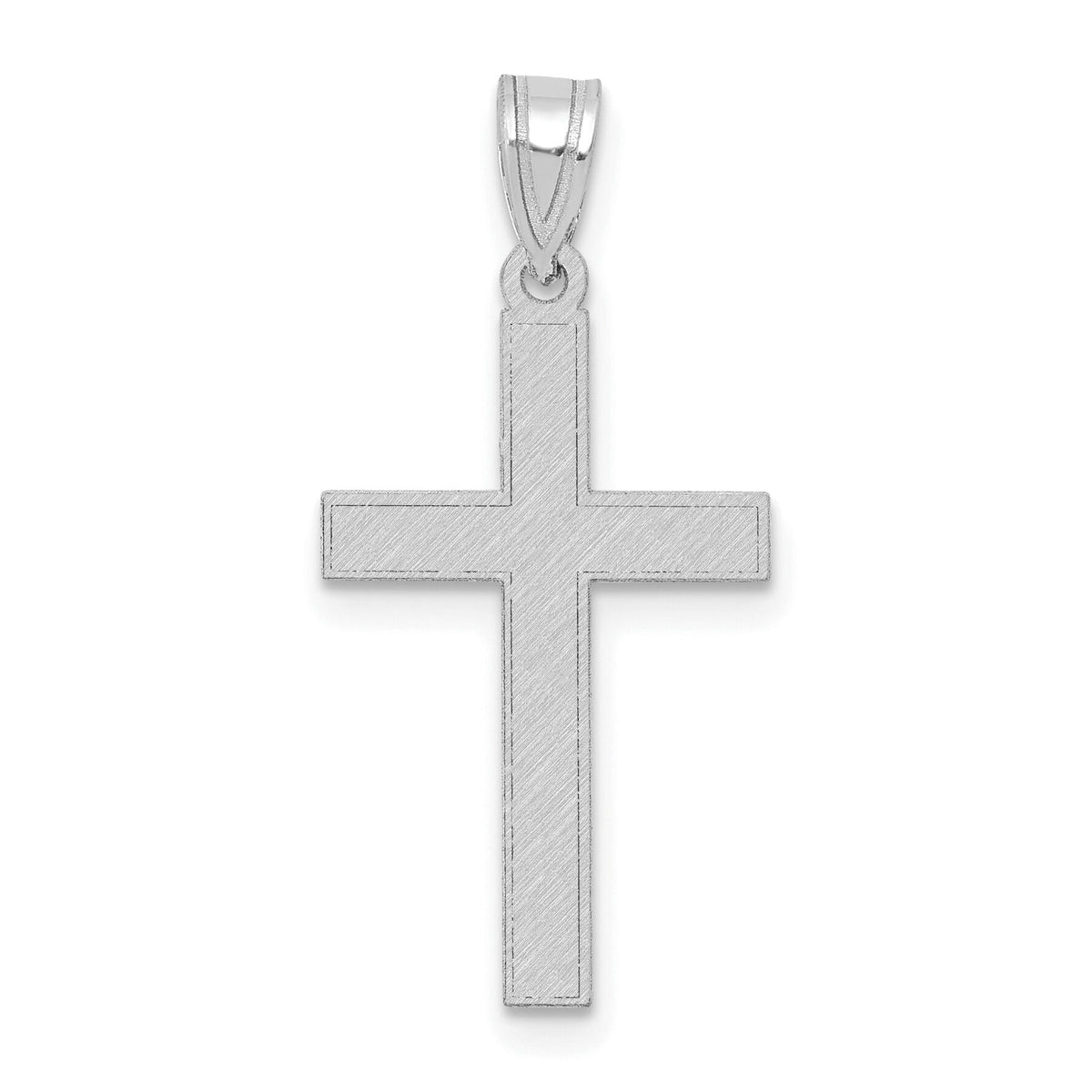 14k White Gold Florentine Satin Latin Cross Pendant-XWR9