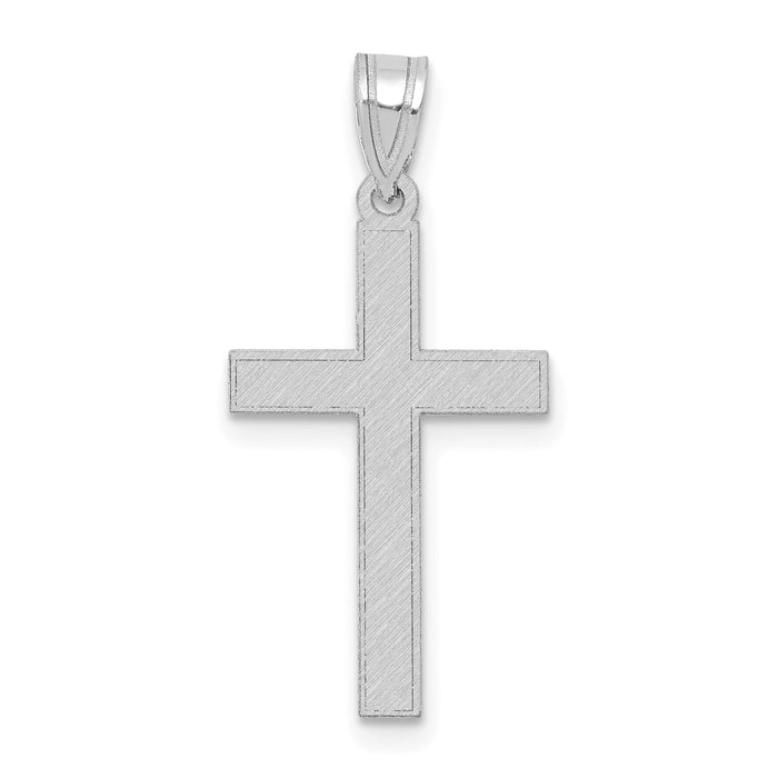 14k White Gold Florentine Satin Latin Cross Pendant-XWR9