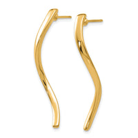 14k Long Curled Post Earrings-XY1011