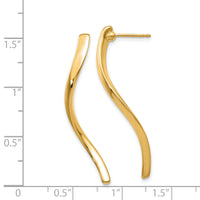 14k Long Curled Post Earrings-XY1011