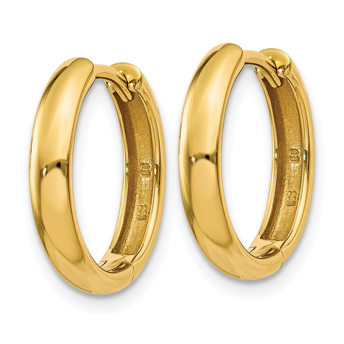 14k Round Hinged Hoop Earrings-XY1121