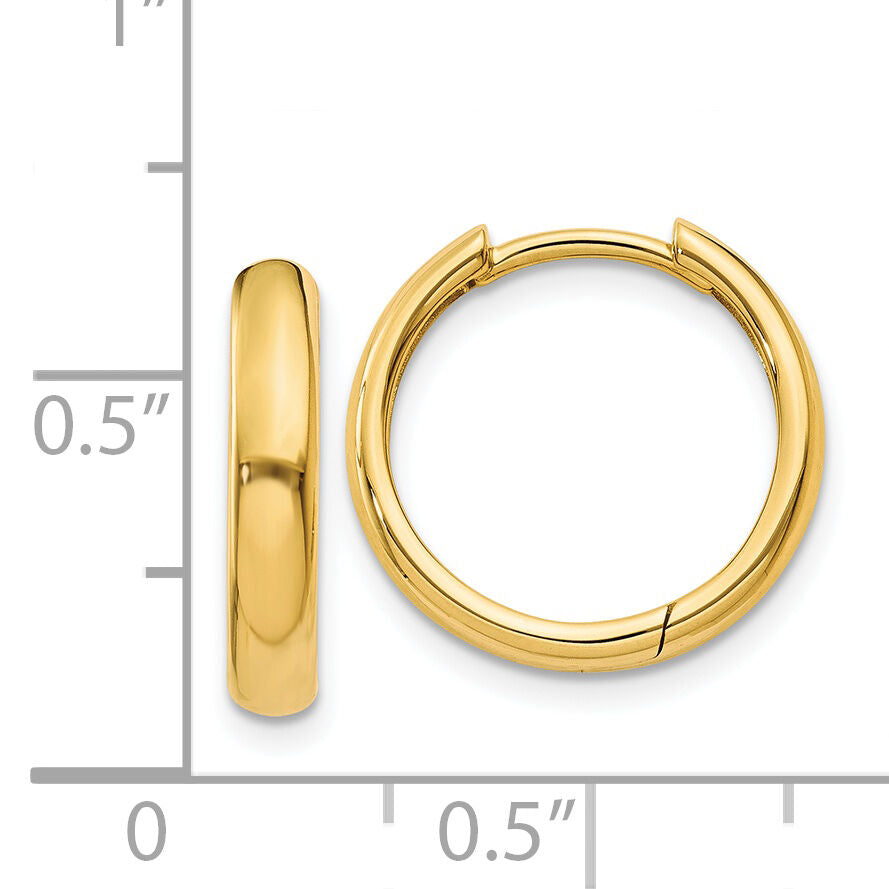 14k Round Hinged Hoop Earrings-XY1121
