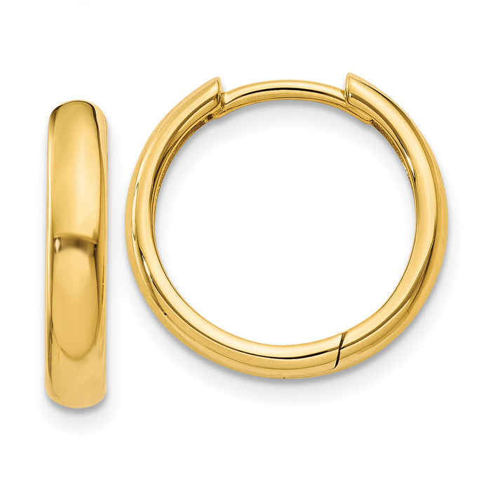 14k Round Hinged Hoop Earrings-XY1121