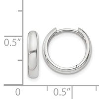 14k White Gold Round Hinged Hoop Earrings-XY1123