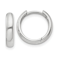 14k White Gold Round Hinged Hoop Earrings-XY1123